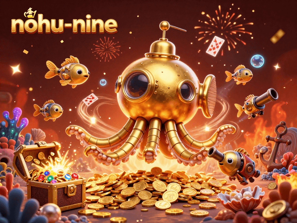 Join the fun at nohu-nine with an intense underwater casino adventure featuring a golden kraken and treasures.