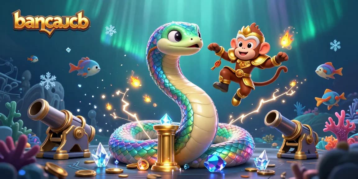 Engage in thrilling underwater fishing battles at bancaucb with vibrant colors and dynamic sea creature elements.