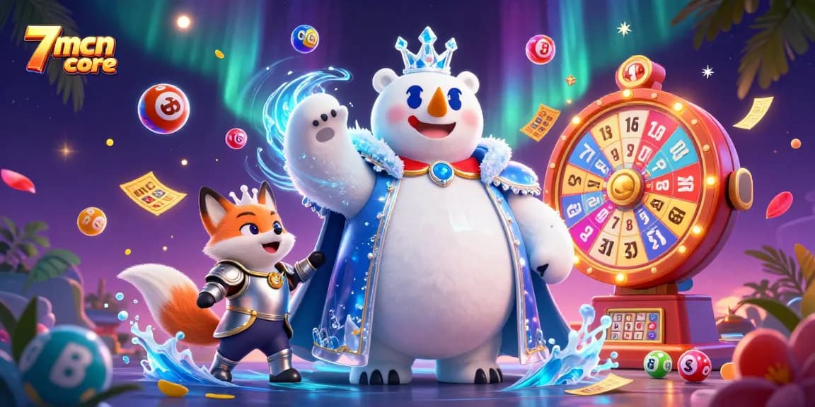 Experience thrilling fun with 7mcnscore, as colorful lottery elements burst around a polar bear and fox!