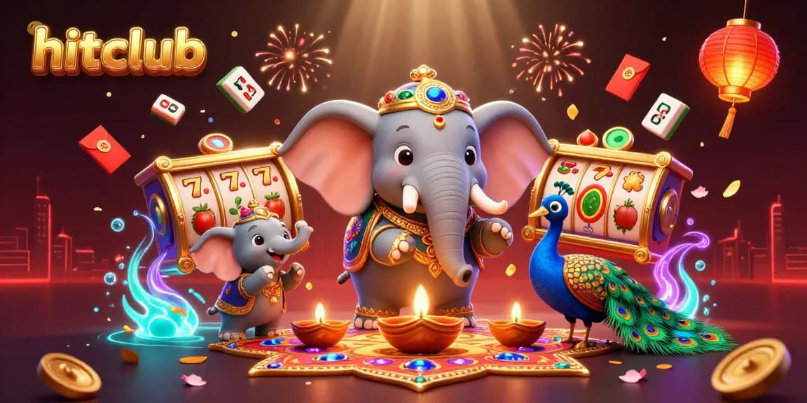 Experience winning with hitclub in this vibrant 3D casino-themed illustration featuring dynamic elements.