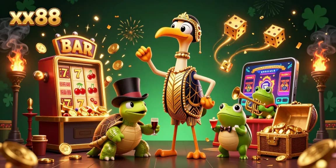Experience thrilling wins at xx 88 with vibrant 3D casino elements bursting with excitement.