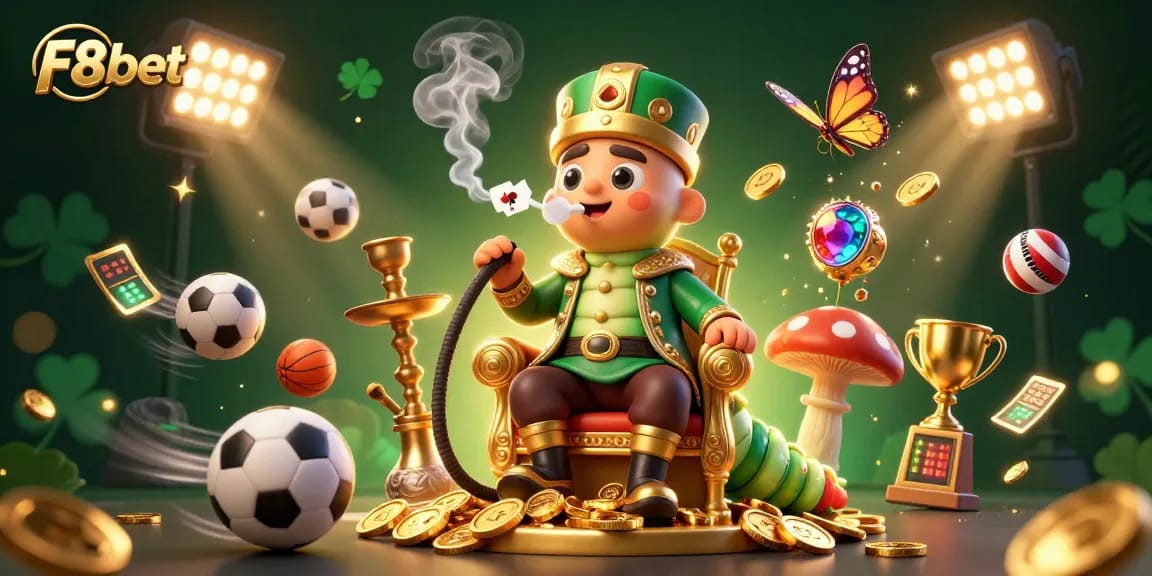 Experience exciting wagers at F8bet with dynamic 3D illustrations showcasing online casino fun.