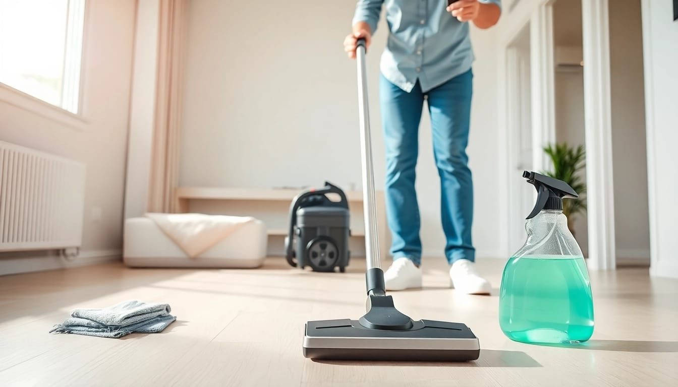 Bond cleaning Logan service team member cleaning an apartment for a flawless end-of-lease result.