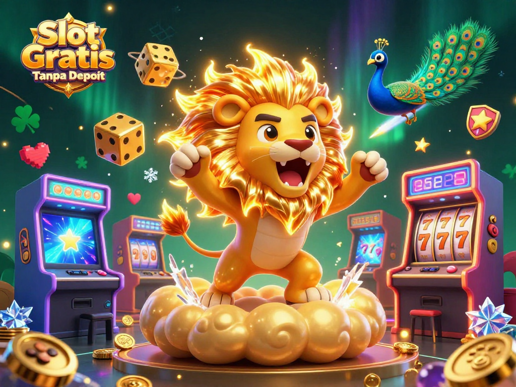 Experience Slot Gratis Tanpa Deposit with a vibrant scene featuring dynamic game elements and thrilling symbolism.