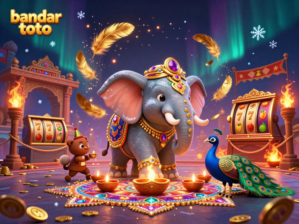 Experience thrilling wins at bandar toto with vibrant 3D illustrations of online gambling elements.