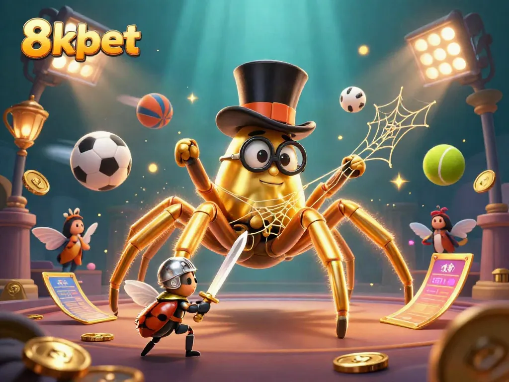 Experience thrilling adventures with 8xbet as a giant golden tarantula spins a web of excitement among sports betting elements.