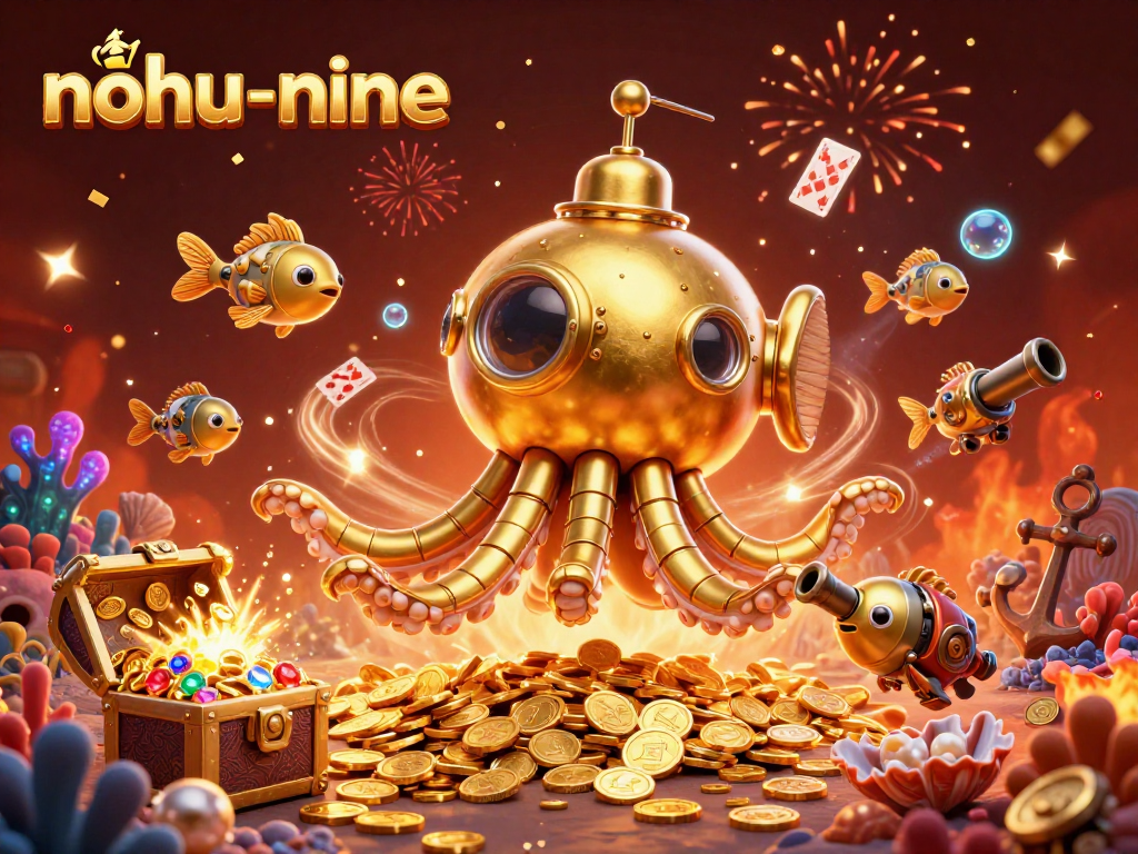 Join the fun at nohu-nine with an intense underwater casino adventure featuring a golden kraken and treasures.