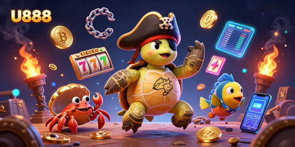 Experience thrilling gaming opportunities at U888 with engaging characters and vibrant casino elements.