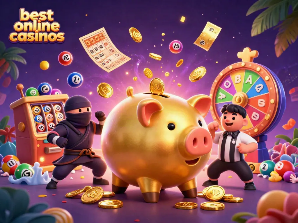 Experience the excitement at the best online casinos, featuring colorful gaming elements and dynamic characters