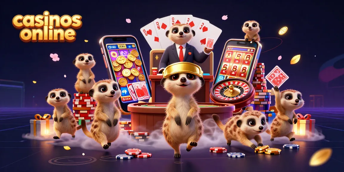 Experience casinos online with meerkats managing a vibrant casino operation, featuring dynamic gaming elements.
