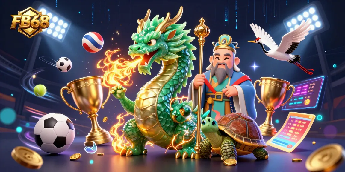 Experience thrilling gameplay at FB68 with a dragon, lucky cranes, and dynamic sports elements.