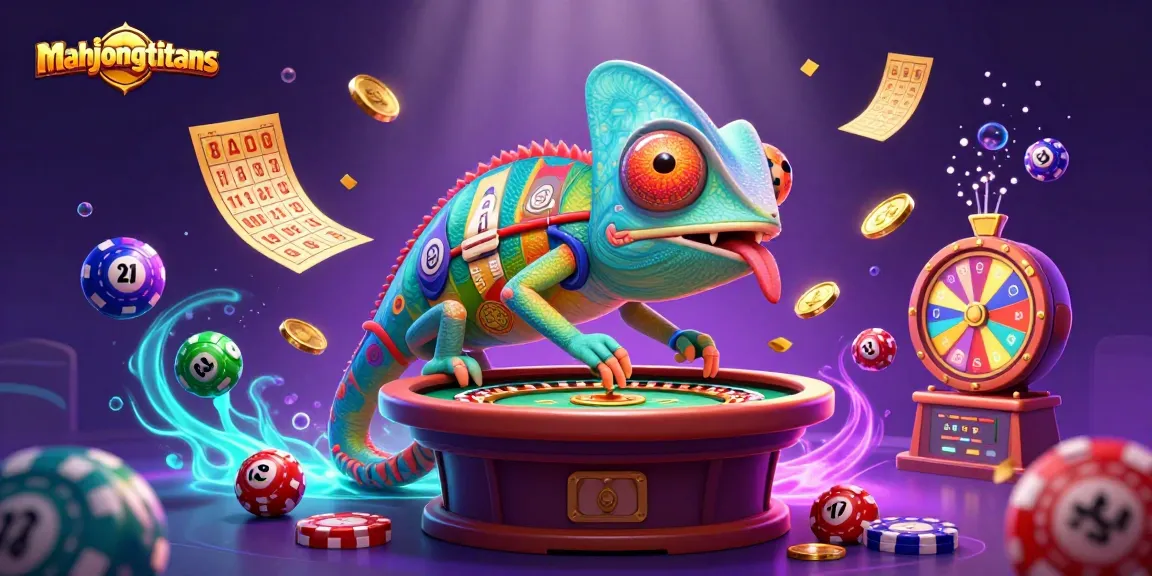Engage with mahjongtitans in a vibrant casino scene filled with colorful elements and excitement.