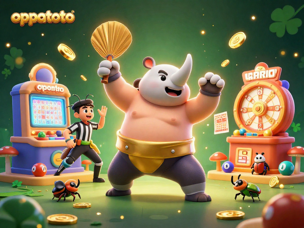Experience thrilling wins with oppatoto as the beetle champion drops gold in a lively lottery scene.