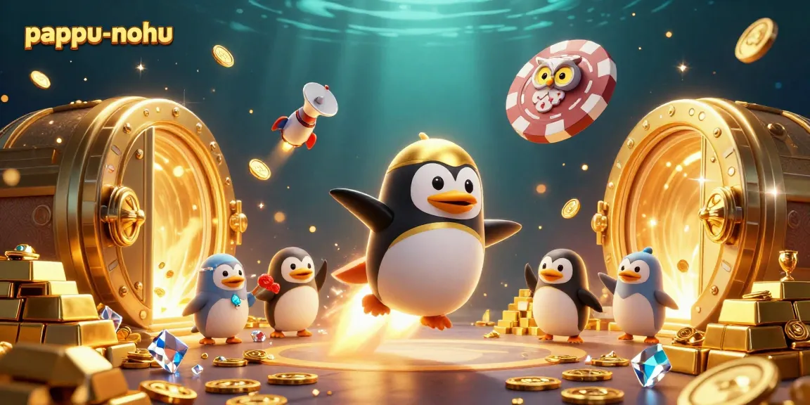 Experience exhilarating moments with pappu-nohu as the golden penguin races through a colorful casino universe.
