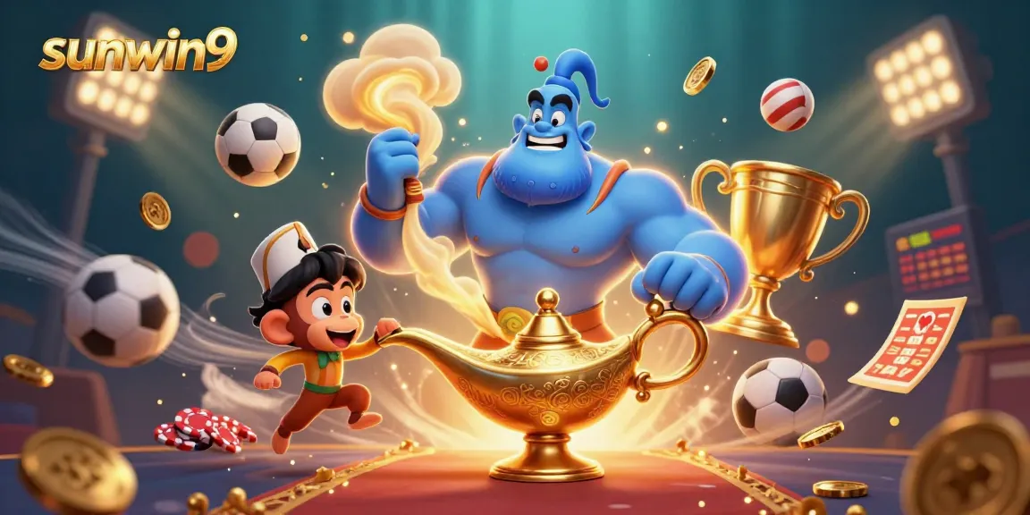 Experience the excitement of sunwin9 as the genie grants winning sports bets with lively action!