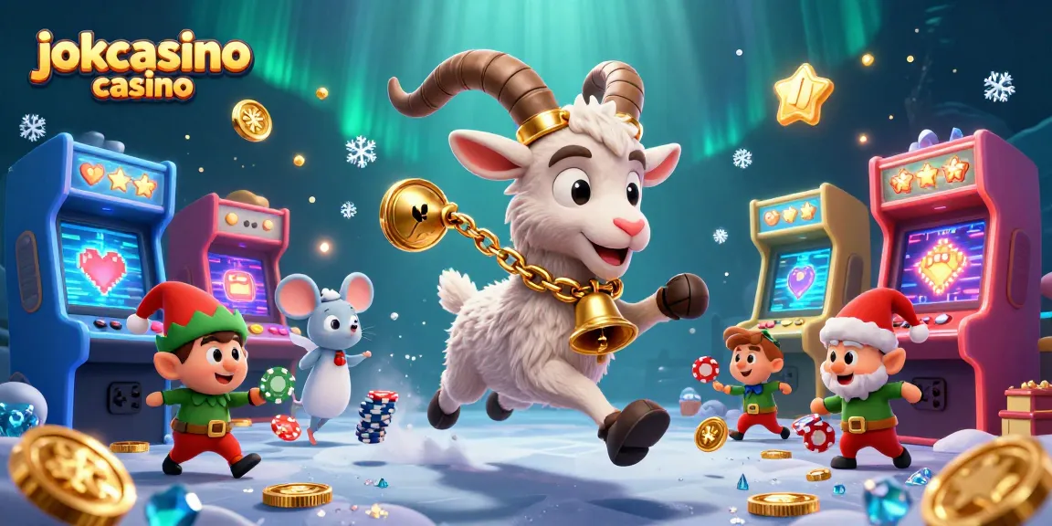 Experience excitement at jokacasino casino with festive 3D characters in a dynamic scene.