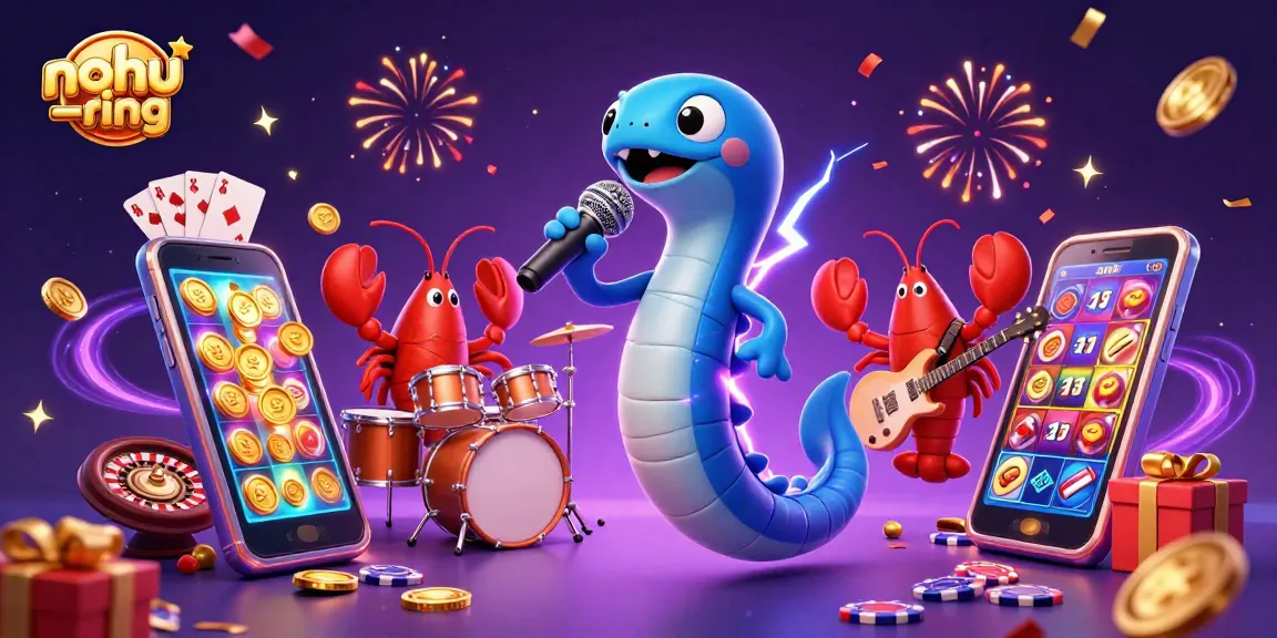 Noh-ring’s underwater casino scene showcasing an electric eel DJ, lobster drummer, and seahorse guitarist.
