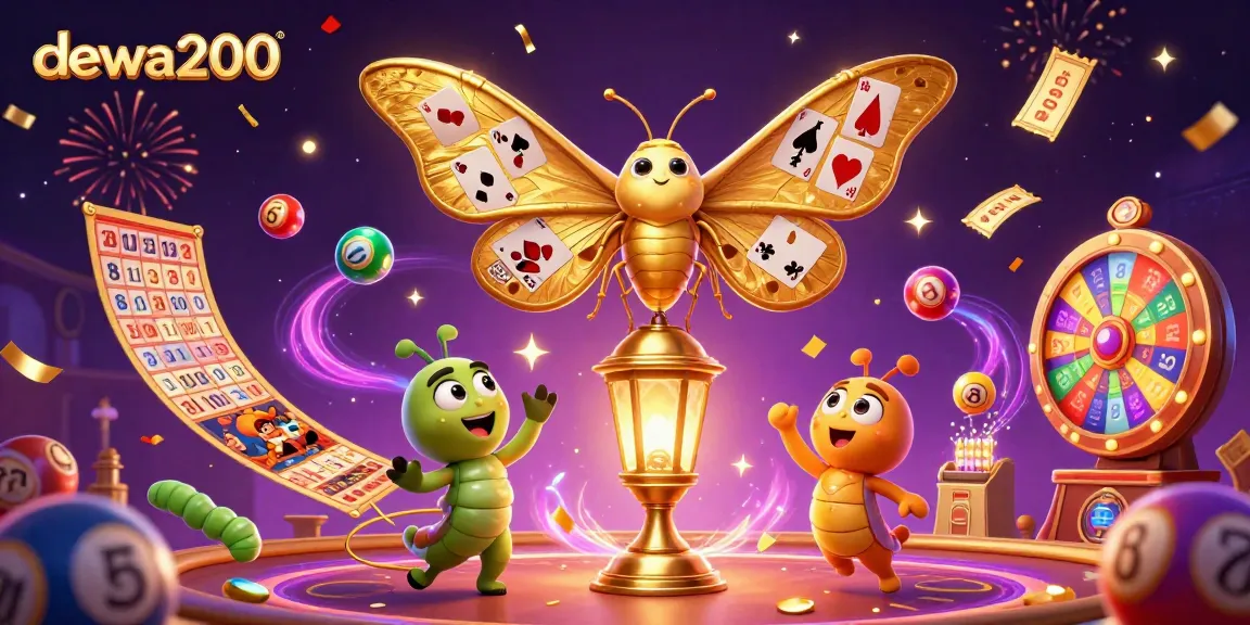 Permainan lottery penuh warna di dewa200 mengelilingi kupu-kupu 3D yang memukau.