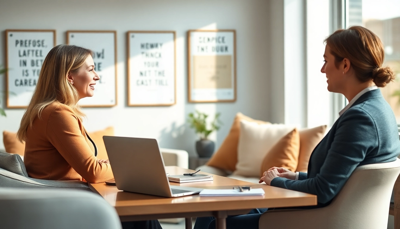 Engaged coaching session showcasing career coaching with a client, fostering personal growth.