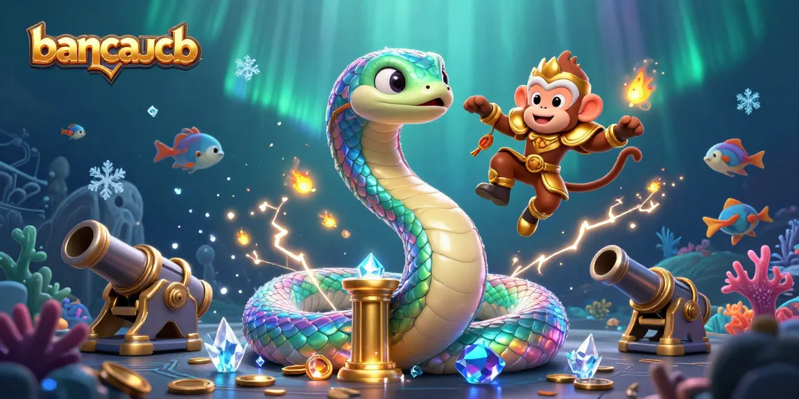 Engage in thrilling underwater fishing battles at bancaucb with vibrant colors and dynamic sea creature elements.