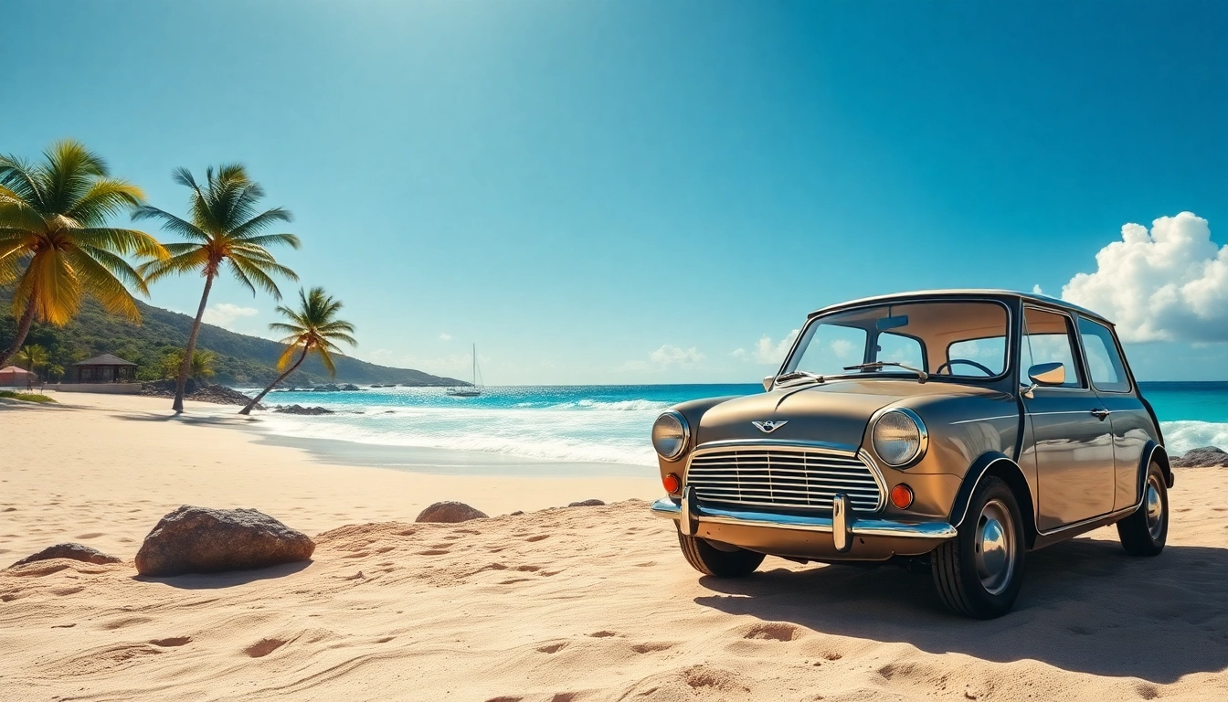 Rent a Mini Cooper at St Barts for an unforgettable beach drive adventure.