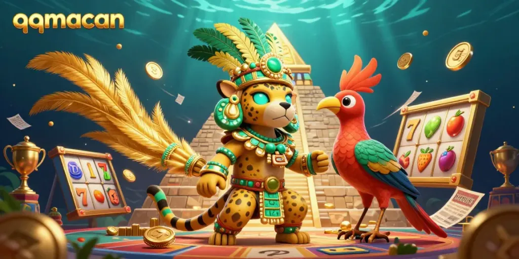 Experience thrilling jackpots at qqmacan with vibrant scenes and dynamic slot elements.