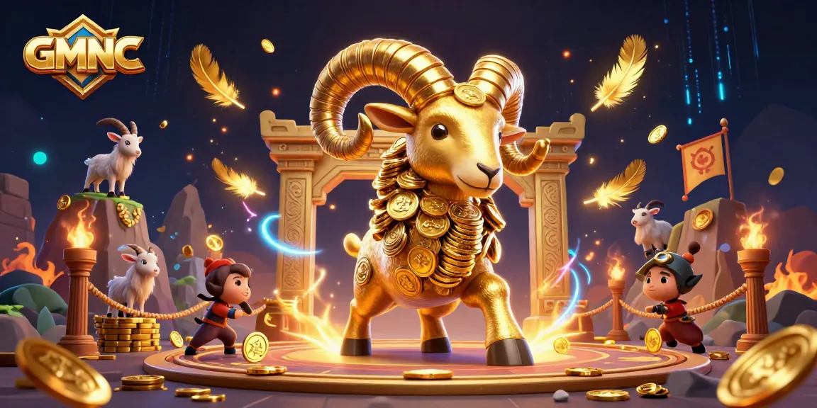 Engage with GMNC's vibrant 3D casino scene featuring a golden ram charging through a dynamic betting arena.