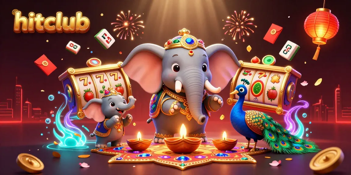 Experience winning with hitclub in this vibrant 3D casino-themed illustration featuring dynamic elements.