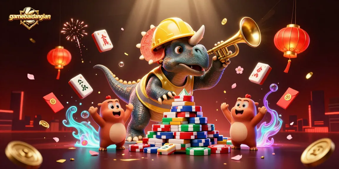 Experience the excitement of the gamebaidangian as cheerful characters celebrate in a vibrant casino scene.