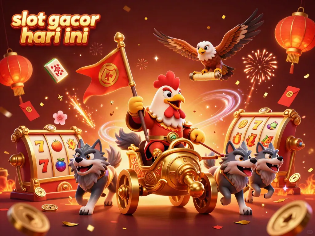 Experience thrilling slot gacor hari ini with this vibrant scene of luck and celebration in 3D.