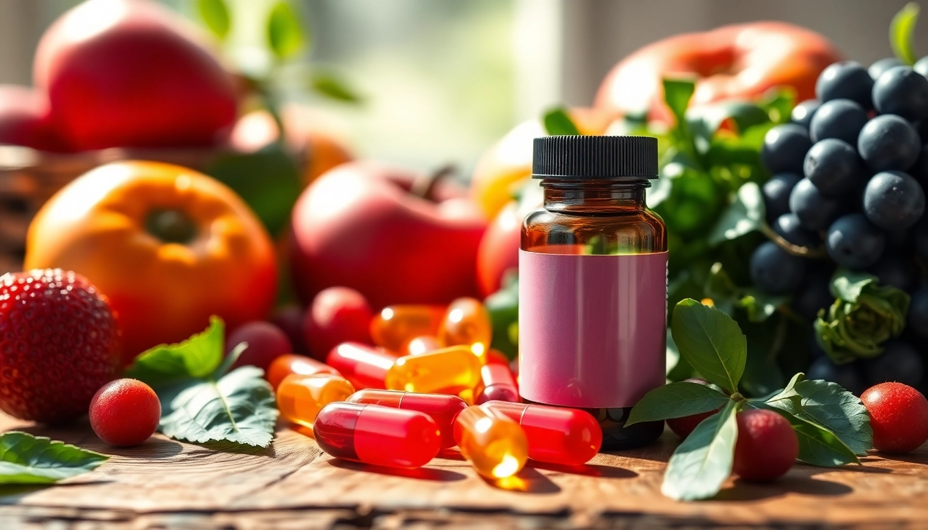 Review the astaxanthin dosage guide with vibrant supplements and fresh produce.