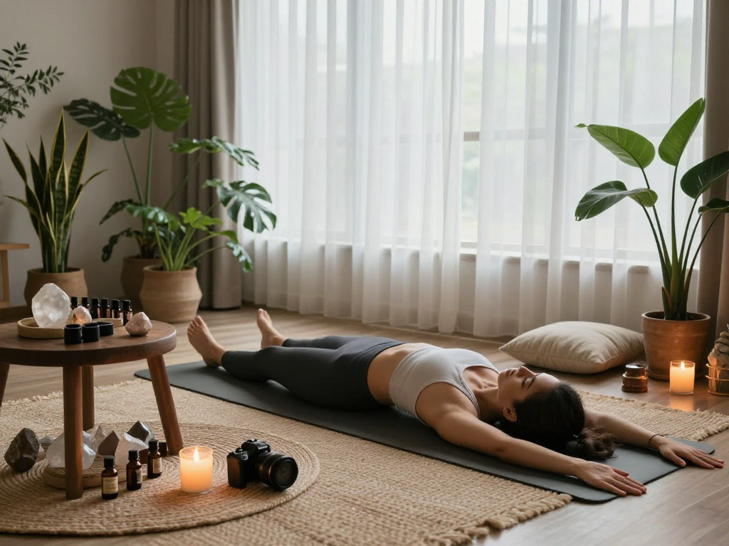 Engaging wellness scene featuring yoga practice promoting mantra88 lifestyle and mindfulness.