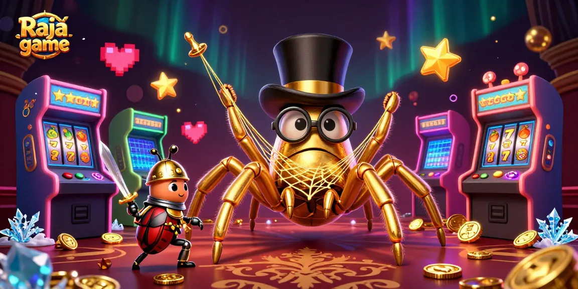 Engage in Raja game with exciting slot reels, vibrant characters, and dynamic gaming elements.