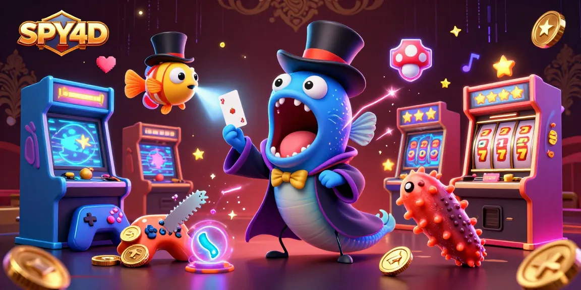 SPY4D menunjukkan slot mesin yang berputar dengan gulper eel menampilkan triknya, memberi pengalaman kasino yang luar biasa.