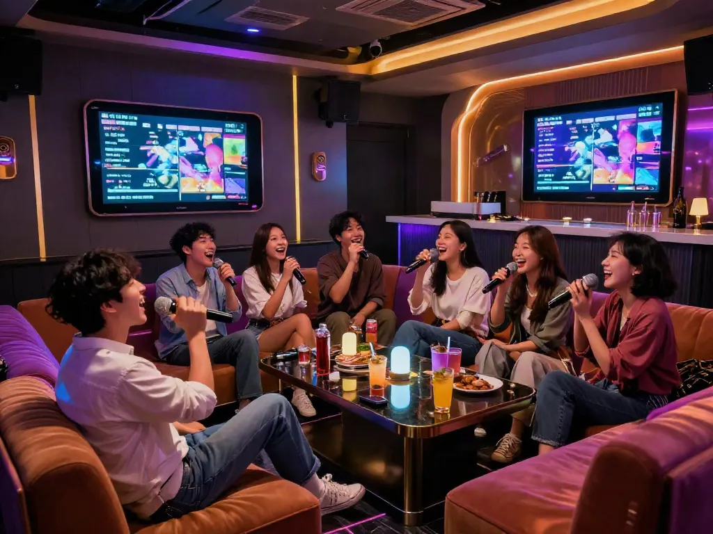 강남 달토에서 친구들과 즐거운 시간을 보내는 모습, https://daltorabbits.com/의 분위기를 생생하게 전달합니다.