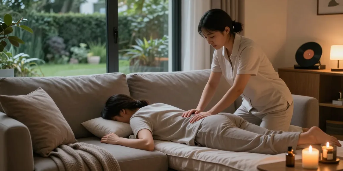 안산출장마사지 service experience at home with relaxation and tranquility in focus.