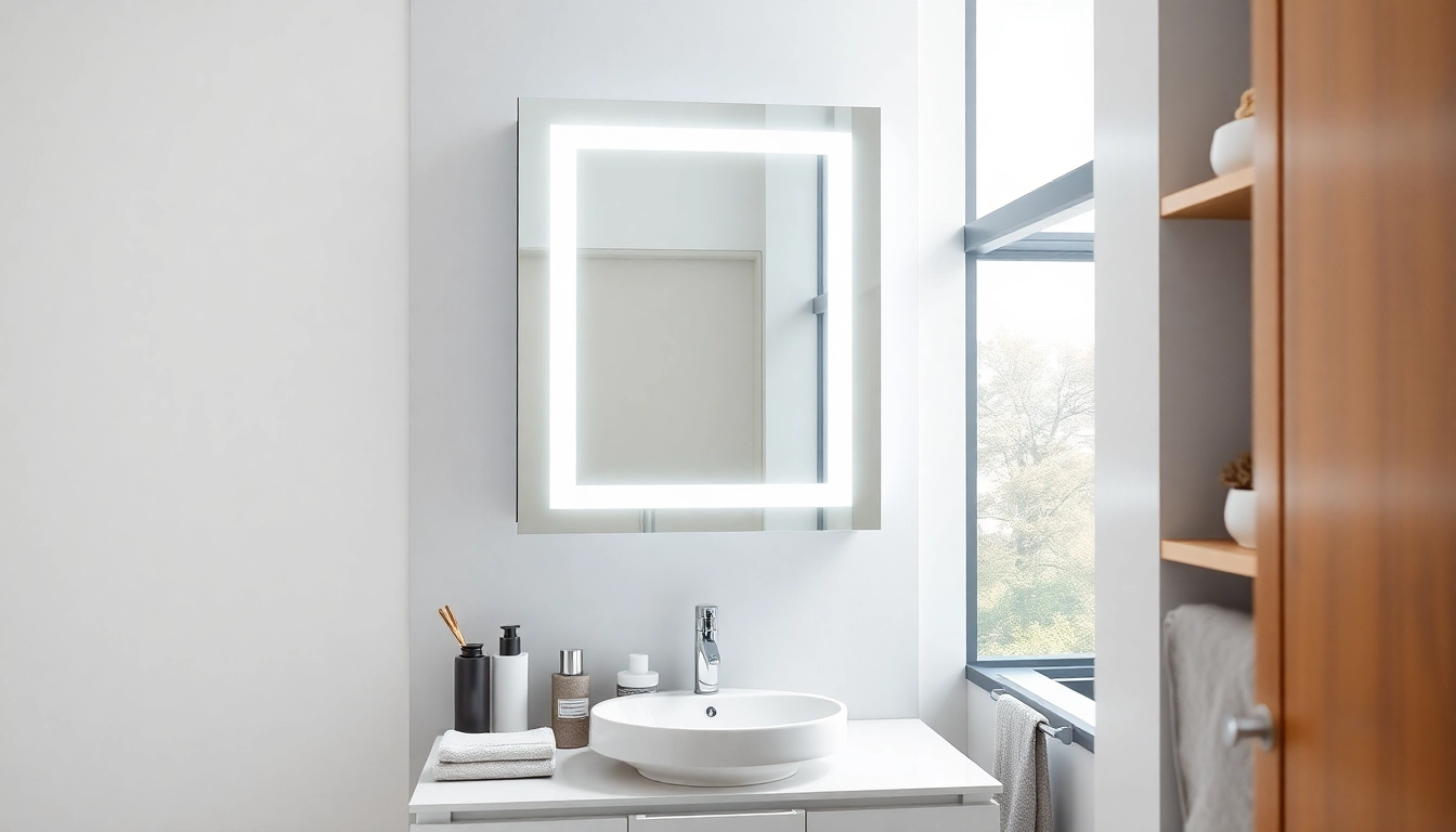 Elegante badezimmer spiegelschränke beleuchtung in einer modernen Badezimmerumgebung präsentiert.