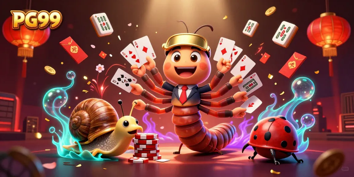 Engage with PG99's vibrant gaming experience featuring animated characters and casino elements.