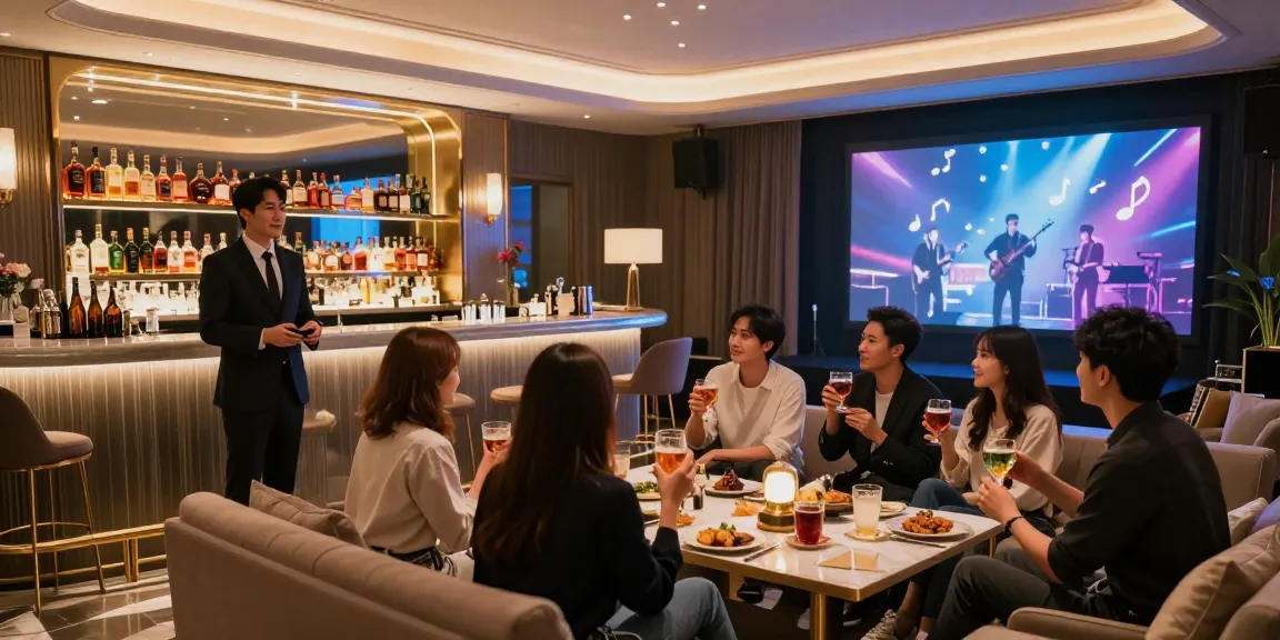 강남 구구단의 고급스러운 분위기와 프라이빗 룸을 보여주는 장면