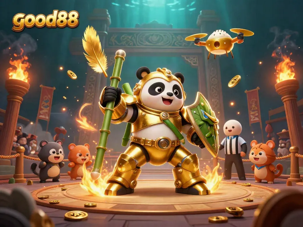 Experience thrilling gameplay in the good88 dynamic casino arena featuring captivating characters and elements.