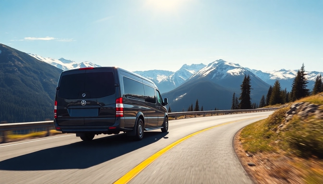 Efficient and luxurious car service vancouver to whistler traveling through stunning mountain scenery.