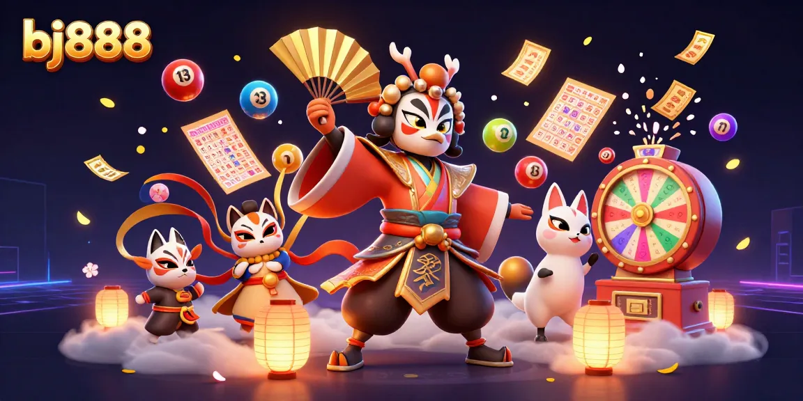 Experience excitement at bj888 with vibrant lottery-themed 3D casino illustration showcasing dynamic gaming elements.