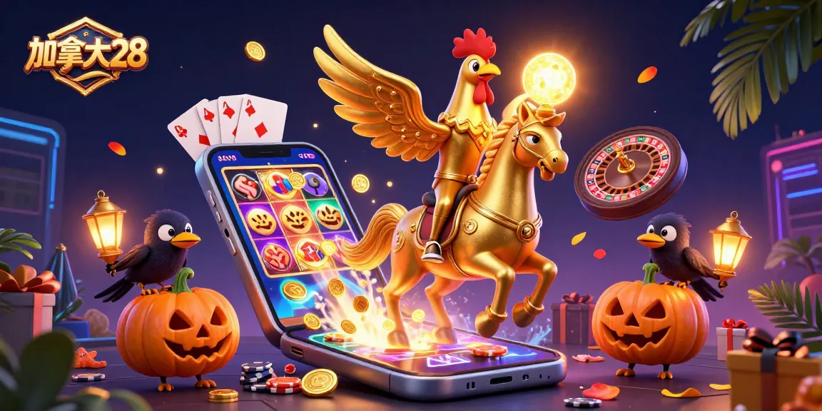 Experience the excitement of 加拿大28 with vibrant gaming elements and characters in a captivating casino scene.
