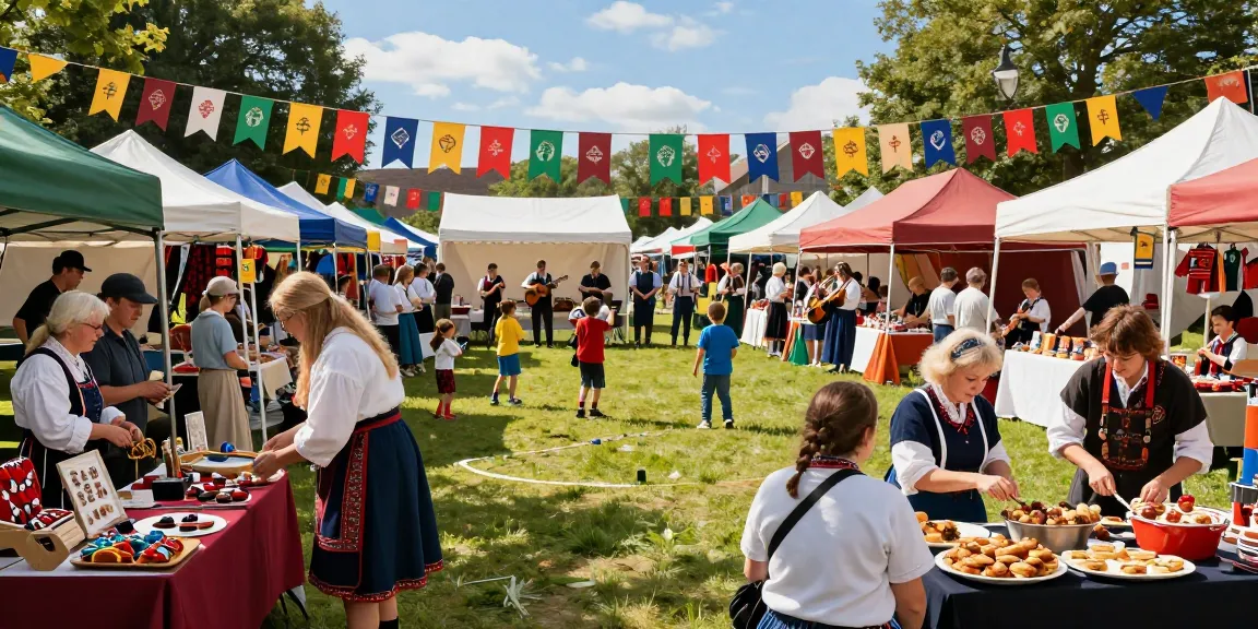 Celebration of Breton culture at a vibrant festival with we88 PGSLOT elements in a lively market atmosphere.